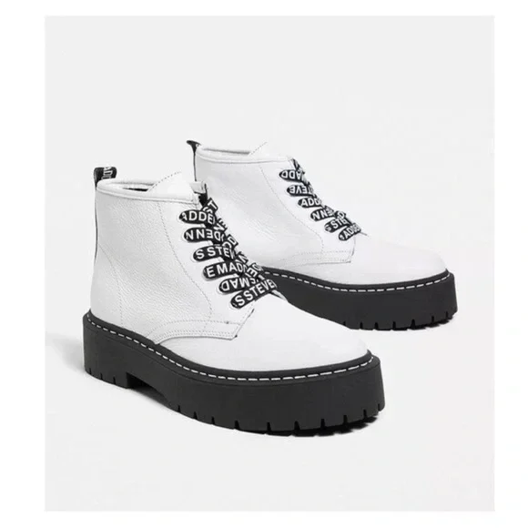 New! STEVE MADDEN “Vlais” Chunky Leather Platform Combat Boots - Picture 2 of 12